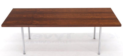 Hans Wegner Signed Rosewood Coffee Table on Chrome Cylinder Legs
