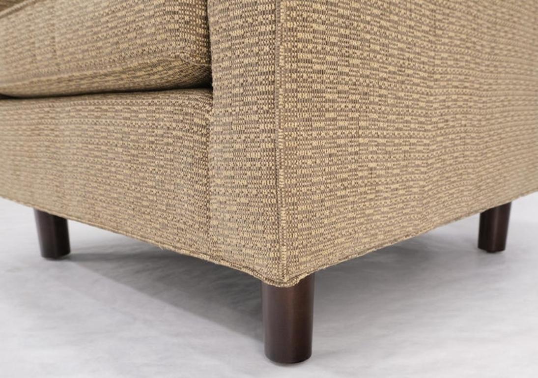 Deep Oatmeal Fabric Upholstery Contemporary Lounge Chair on Dowel Legs