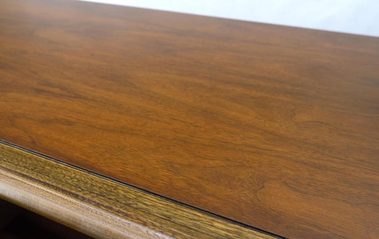 Mid-Century Modern Sculpted Walnut 9 Diamond Front Drawers Dresser Mint