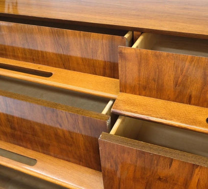 Edmond Spence Lacquered Walnut 6 Drawers Long Dresser Cabinet Credenza Mint!