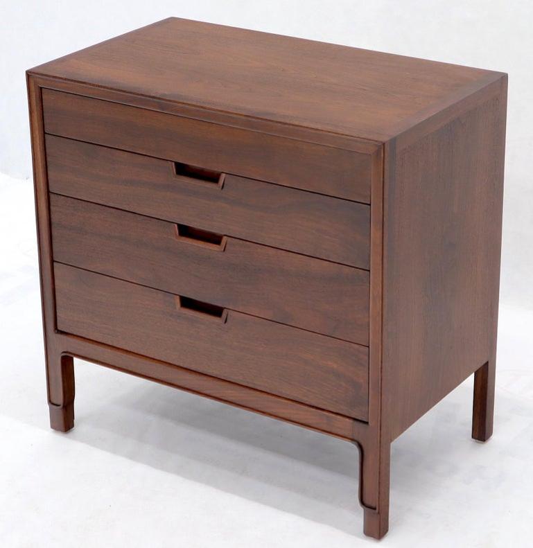 John Stuart Walnut 4 Drawer Bachelor Chest Small Dresser