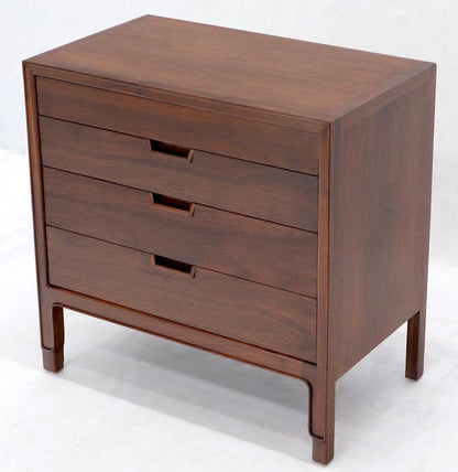 John Stuart Walnut 4 Drawer Bachelor Chest Small Dresser