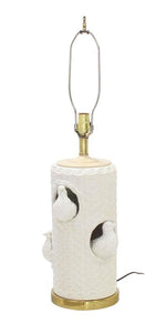 Figural Pottery "Bird Nest" Table Lamp