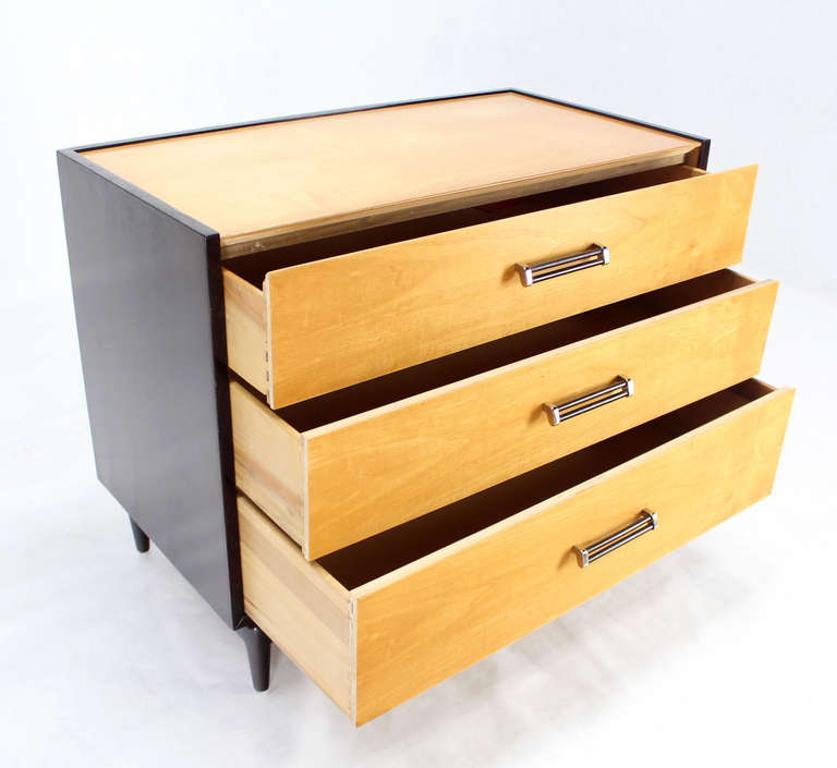 Two-Tone Mid Century Modern 3 Drawers Bachelor Chest Dresser MINT!