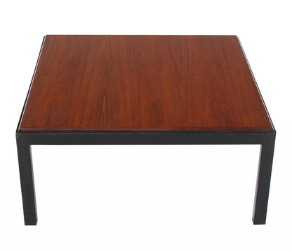 EstablishedLines Mid Century Modern Ebonised Frame Walnut Top Square Coffee Occasional Table MINT