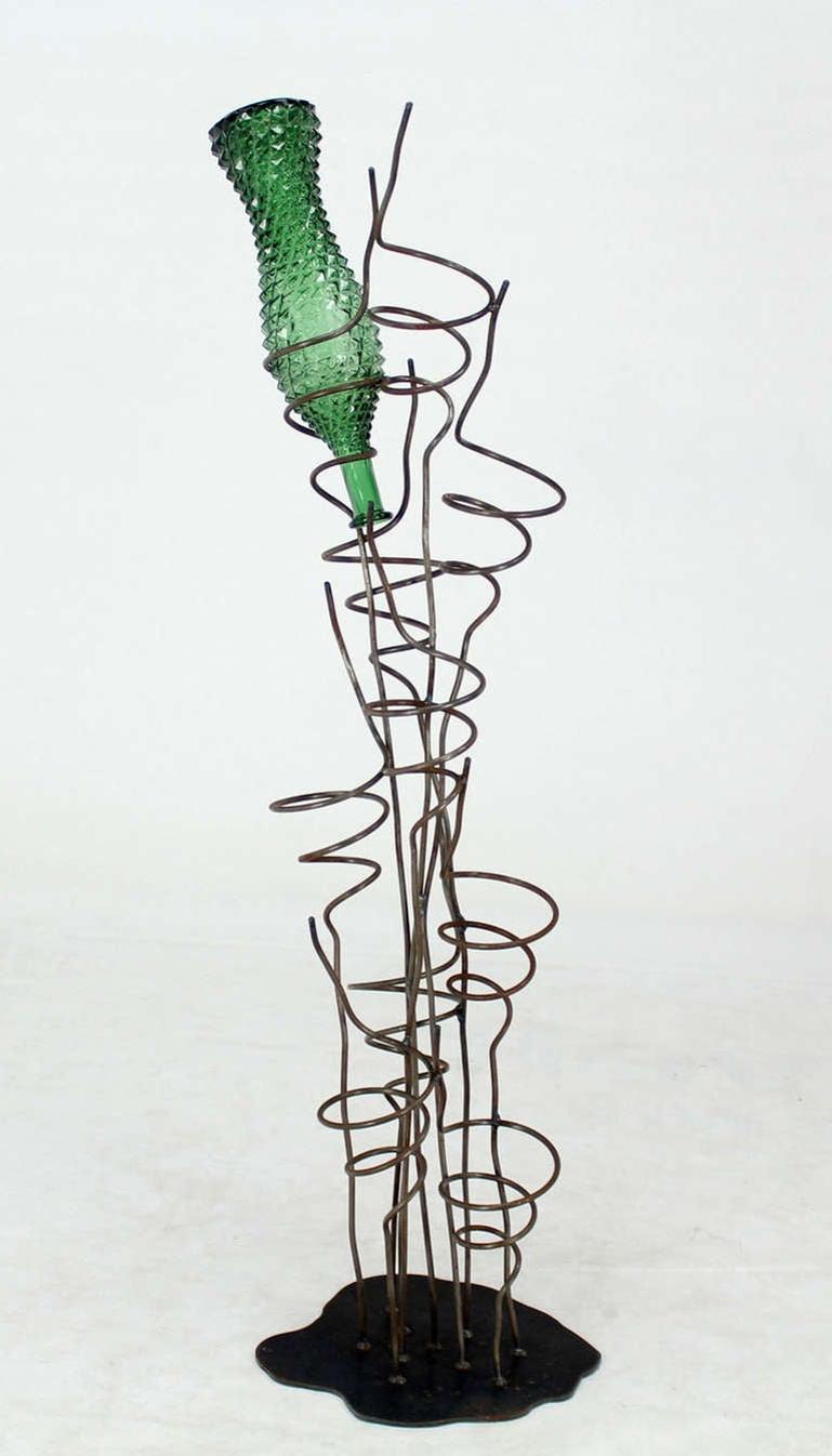 Wrought Iron Sculptural Wine Tree Rack