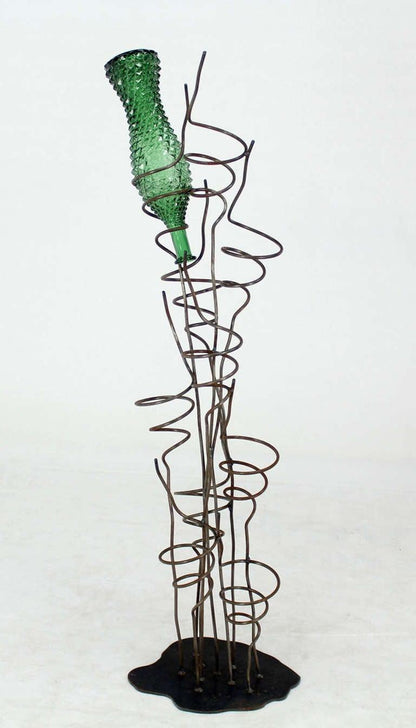 Wrought Iron Sculptural Wine Tree Rack