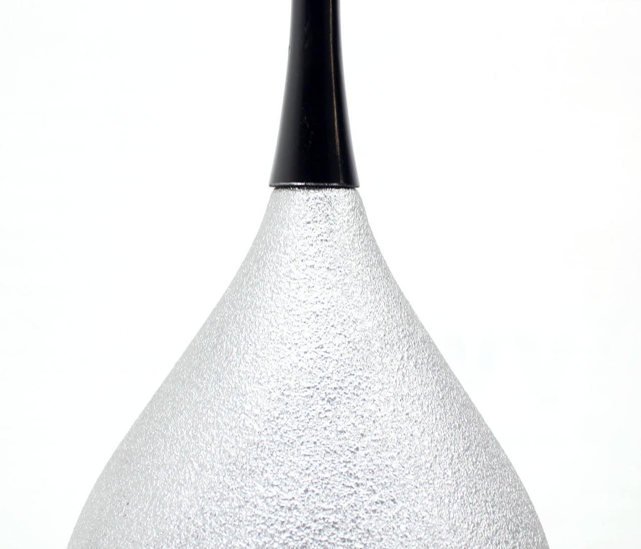 EstablishedLines Mid Century Modern Silver Leaf Finish Table Lamp with Onion Shape MINT!