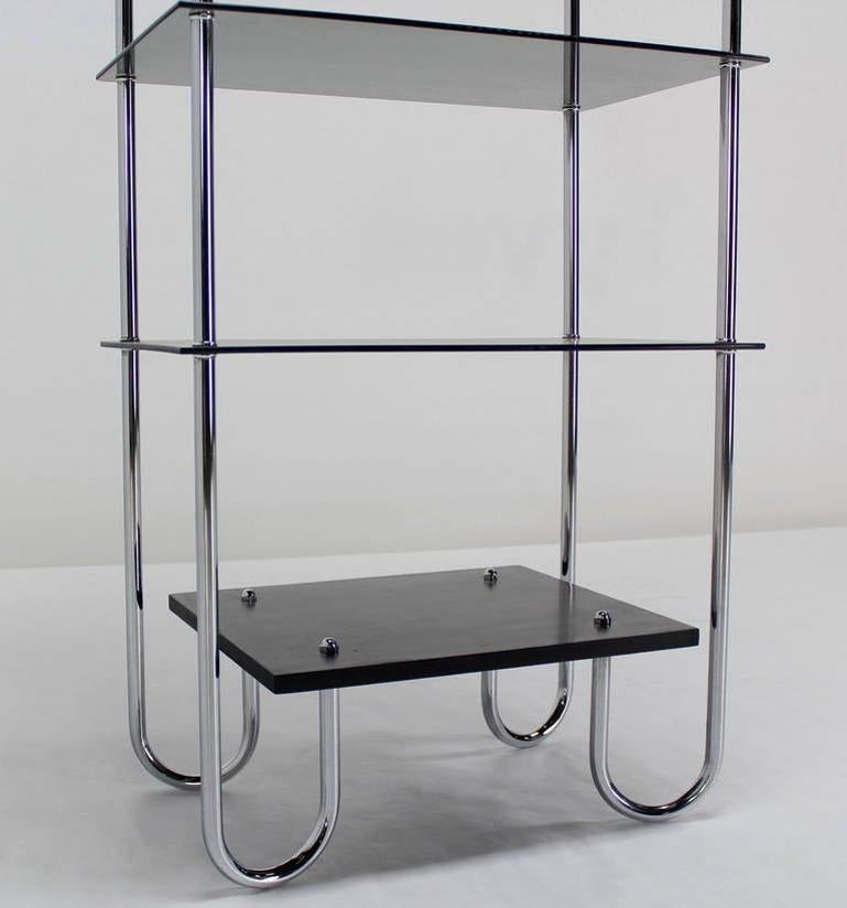 Mid Century Modern Tinted Smoked Lucite Shelves Bauhaus Style Etagere Wall Unit