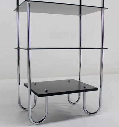 Mid Century Modern Tinted Smoked Lucite Shelves Bauhaus Style Etagere Wall Unit