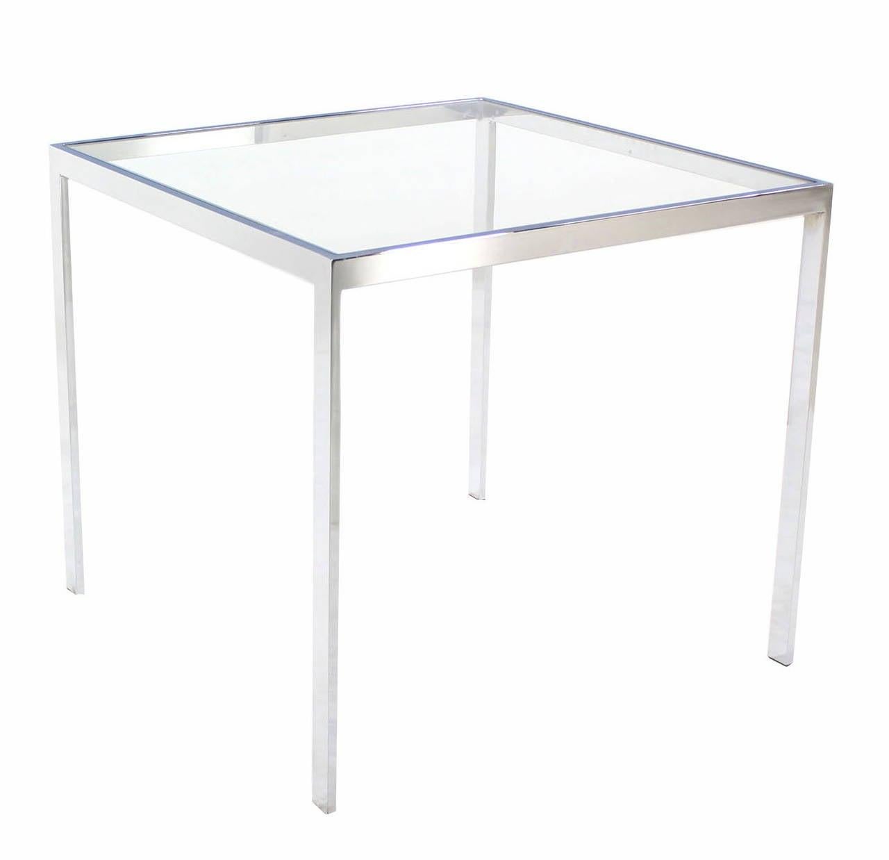 Square Cube Chrome Glass Top Game Small Dinning Dinette Table Bauhaus MINT