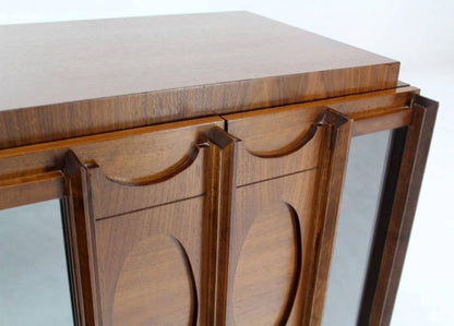 Mid Century Modern Oiled Walnut Brutalist  Night Stand End Table Double Door