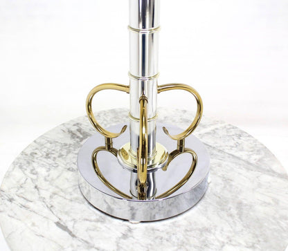 EstablishedLines Faux Bamboo 43" Tall Oversized Chrome and Brass Table Lamp MINT!