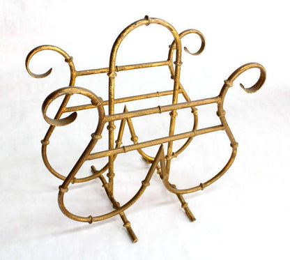 EstablishedLines Faux Bamboo Metal Magazine Rack, Hollywood Regency Style