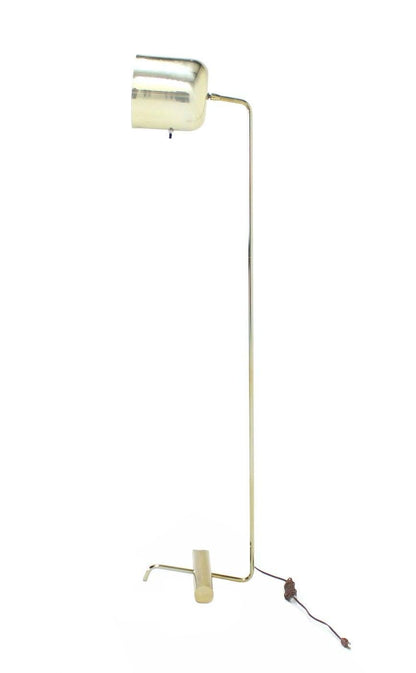Mid Century Modern Bent Tube Base Adjustable Metal Cup Shape Shade Floor Lamp