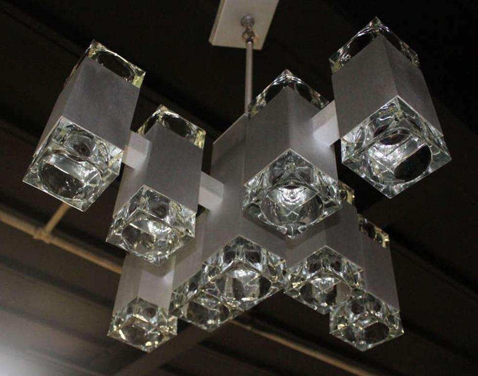 EstablishedLines Gaetano Sciolari Mid-Century Modern Seventeen Light Ice Cube Chandelier MINT!