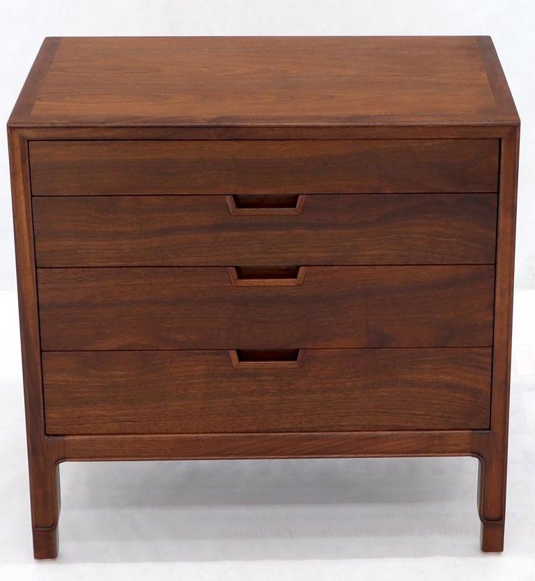 John Stuart Walnut 4 Drawer Bachelor Chest Small Dresser