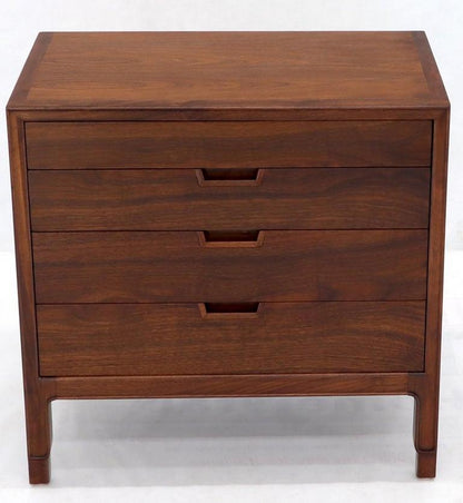 John Stuart Walnut 4 Drawer Bachelor Chest Small Dresser