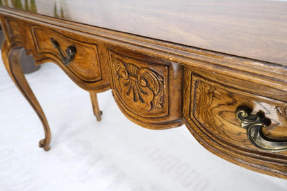 Carved Serpentine Front 2 Drawers Cabriole Leg Console Sofa Entry Table