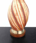 Art Pottery and Walnut "Twisted" Pattern Table Lamp