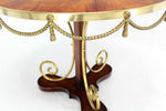 Bronze Ormolu Rope Tassels  Neoclassical Gueridon Center Cafe Game Lamp Table