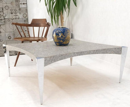 Square Concave Sides Tapered Triangle Aluminum Legs Coffee Table Scratch Coat