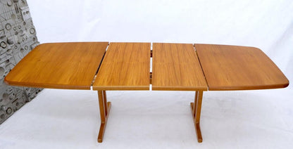 Danish Teak 2 Self Containing Extension Boards Dining Table
