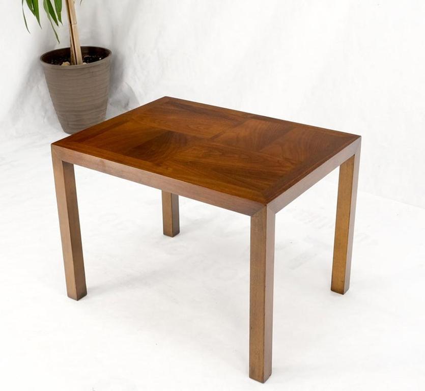 Rectangle Walnut Mid-Century Modern Parsons Style End Side Table Stand