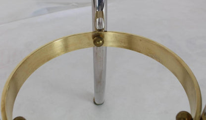 Brass Chrome Marble-Top Hoof Feet Large Rings Accents Gueridon Centre Table