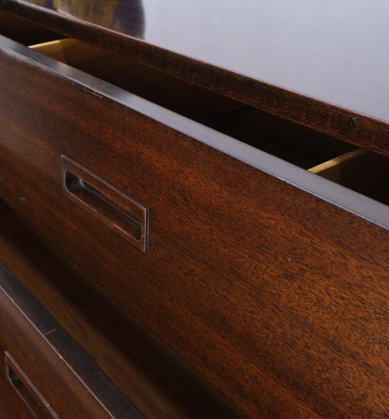 Espresso Harvey Probber Sliding Doors Compartment 12 Drawers Credenza Dresser