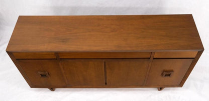Mid Century V Shape Leg 4 Doors Compartments 3 Drawer Credenza Buffet Cabinet