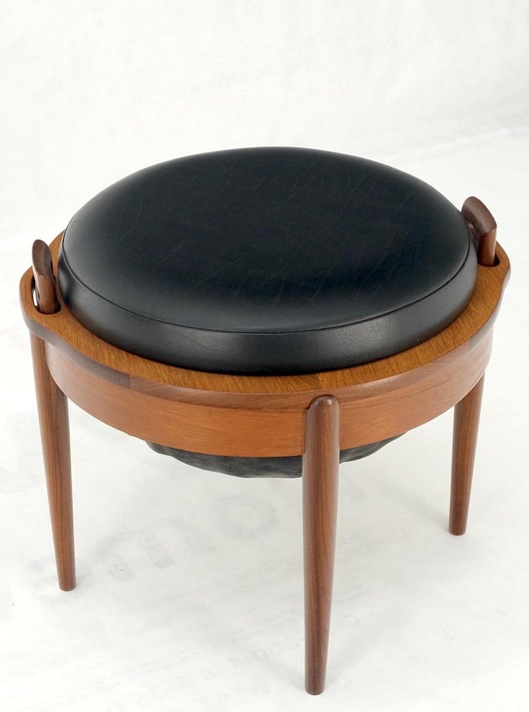 Danish Mid-Century Modern Teak Sewing Stand Table Bench Flip Top by Hansen Mint!