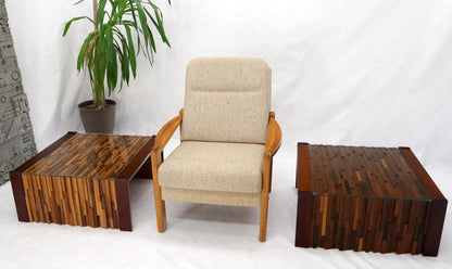 Pair of Percival Lafer Coffee Table Brazilian Rosewood Exotic Wood Mosaic