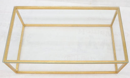 Gold Gilt Rectangle Frame Thick Glass Top Coffee Table
