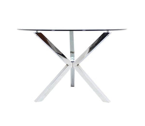 Thick Glass Top Jacks Shape Base Dining Center Game Table Gueridon