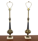 Pair of Stiffel Modern Table Lamps on Marble Bases