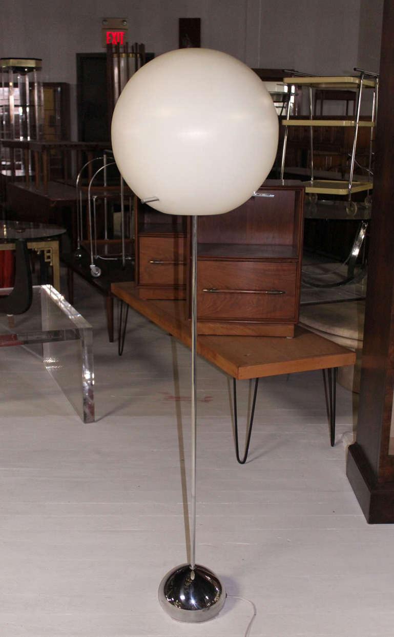 Large Diameter Ball Globe Adjustable Floor Lamp with Chrome Base