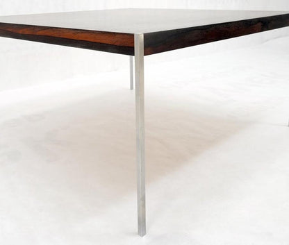 Rosewood Square Top Thin Chrome Square Bar Legs Danish Mid-Century Coffee Table