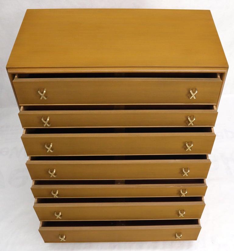 Paul Frankl X-Pulls Drawers High Chest Dresser
