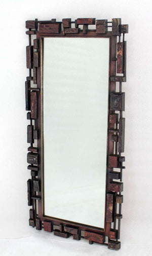 Mid-Century Modern Cityscape Brutalist Style Mirror