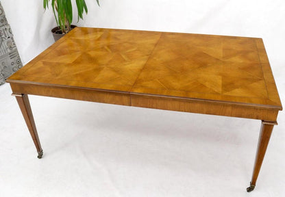 Baker Parquet Top Rectangle Dining Table with Two Extension Leaves Boards