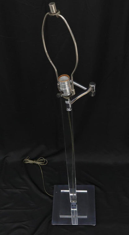 Mid-Century Modern Lucite Base Adjustable Floor Lamp