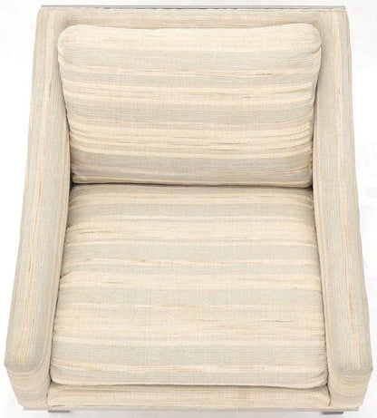 Heavy Stainless Steel Base Upholstered Scoop Lounge Chair