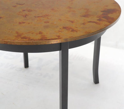 Round Copper Top Black Metal Base Dining Table