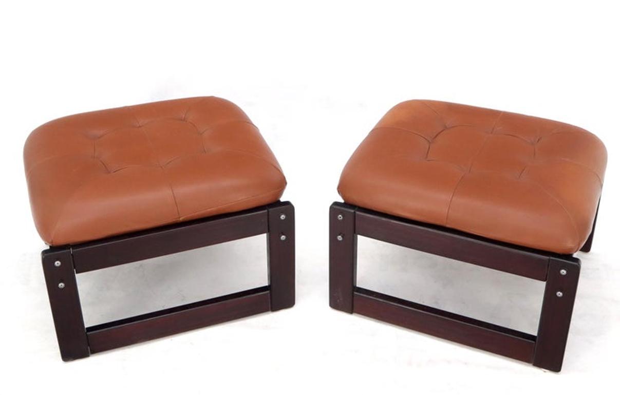 Pair of Percival Lafer Midcentury Brazilian "MP-97" Stools Foot Rests Ottomans