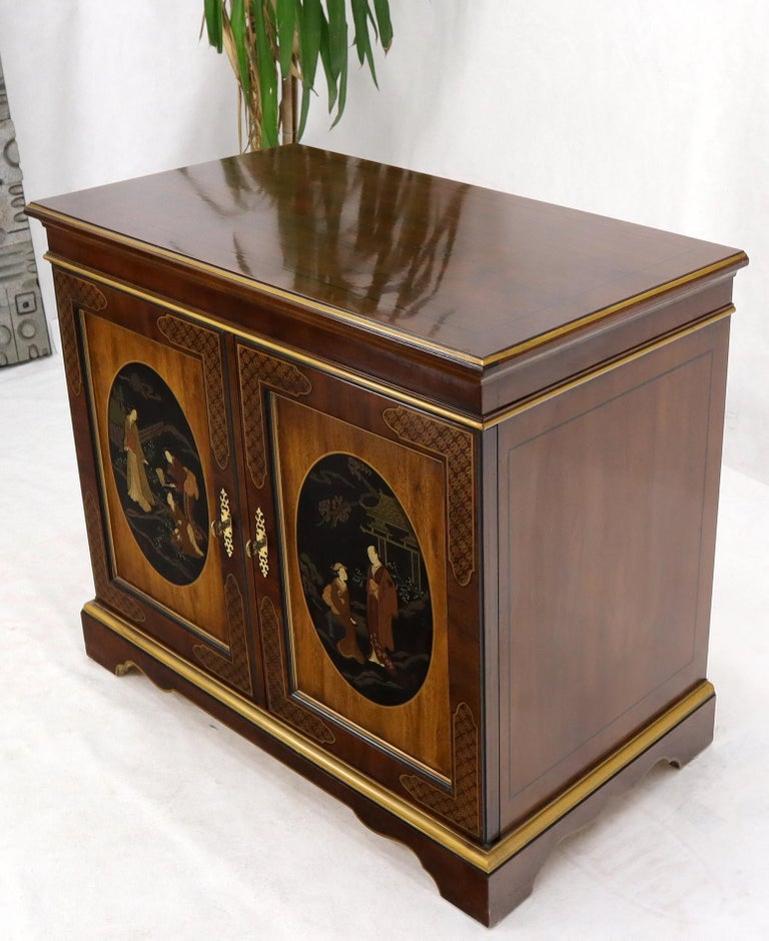 Painted Chinoiserie Two Doors Server Cabinet by Drexel