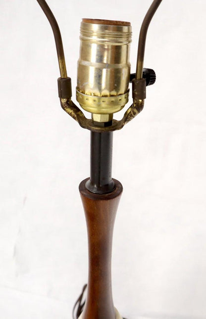 Pottery and Walnut Onion Shape Base Table Lamp, c. 1960's