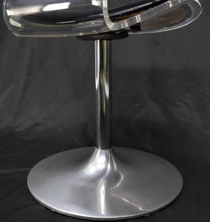 Tulip Chrome Base Lucite Seats Set of 4 Chairs Dining Table with Glass Round Top