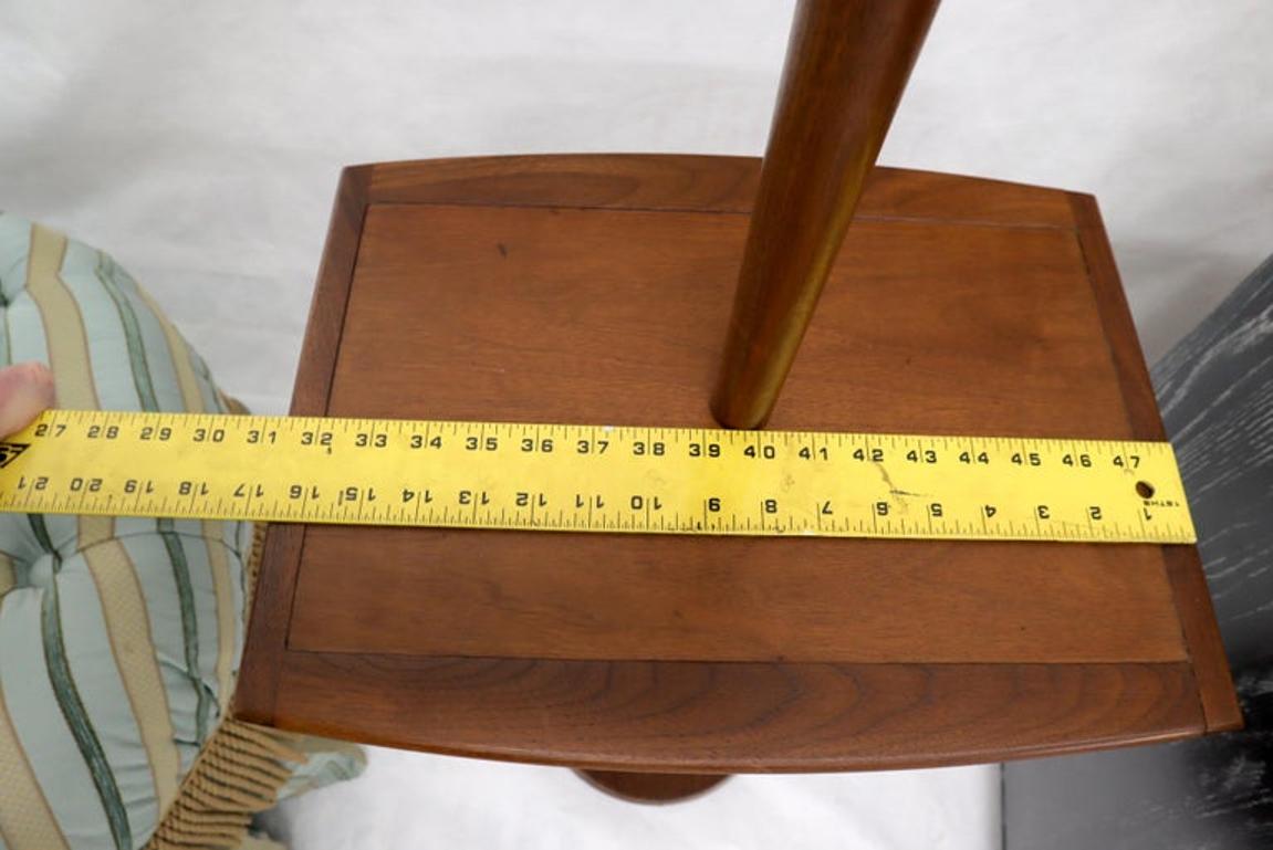 Solid Oiled Walnut or Teak End Side Table Tapered Base Floor Lamp