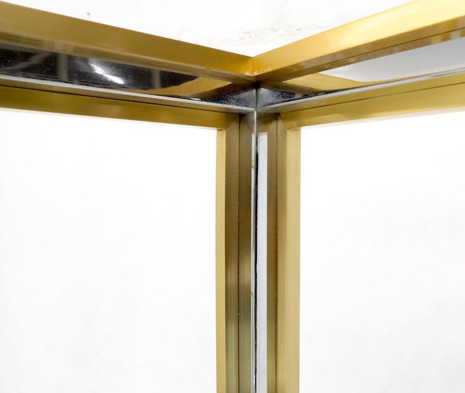 Pair of Chrome Brass and Glass Mid-Century Modern Étagères